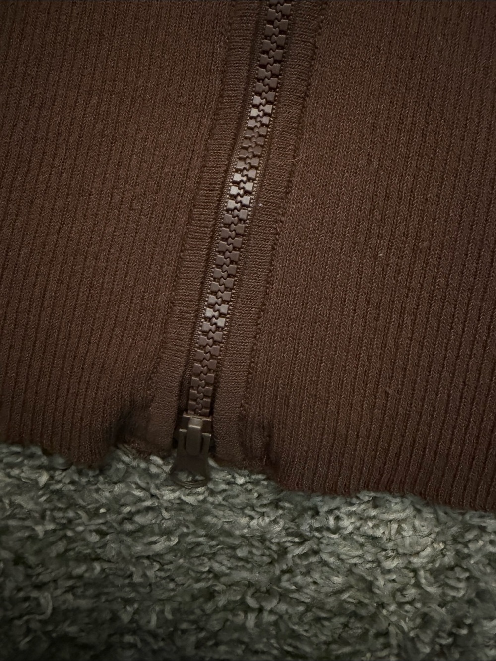 ASOS COLLUSION Espresso Brown Ribbed Zip Up Crop Top - Picture 6 of 8